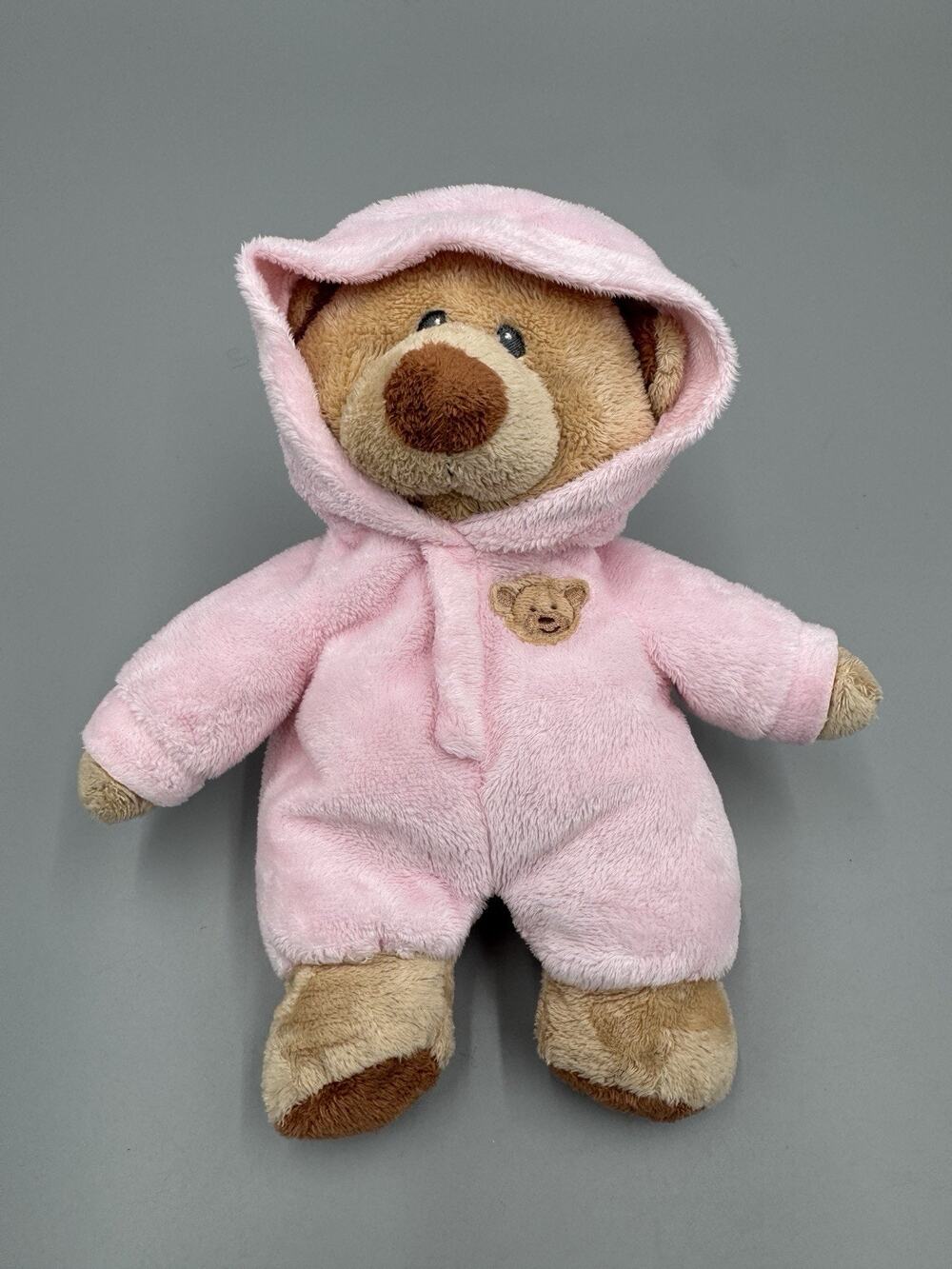 TY Pluffies Plush Teddy Baby Pink Bear in Hoodie 9” Stuffed Animal 2014
